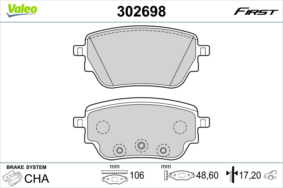 Set placute frana,frana disc 302698 VALEO